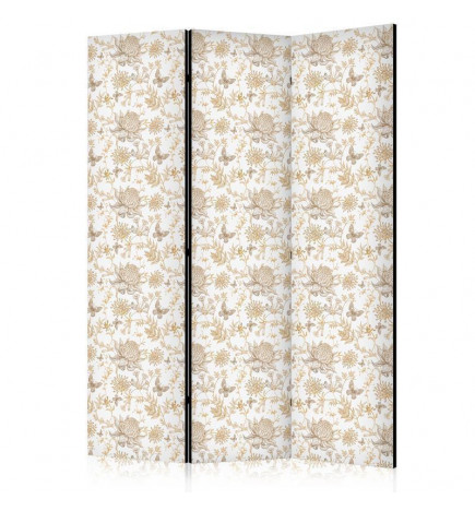 Sermi - Beige Shades of Nature - Flowers and Butterflies on a White Background - Illustration