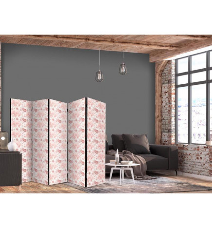 Sermi - Pink Blossoming - Flowers in Warm Colors on a White Background