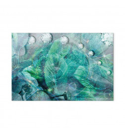 Canvas Print - Turquoise Leaves (1 Part) Wide