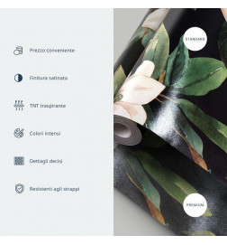 Tapetti - Floating Flowers - Tiny - wind-borne flowers in three colors - on a light background