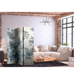Vouwscherm - Turquoise Flowers in Retro Vibe Floral Ornaments