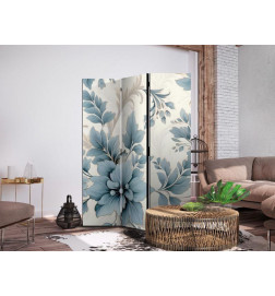 Paravent - Turquoise Flowers in Retro Vibe Floral Ornaments