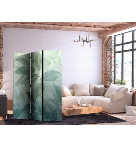 Vouwscherm - Large Leaves in Green-Mint Shades - Botanical Motif