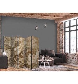 Paravento - Carved Floral Ornaments in Soft Sepia and Brown Tones