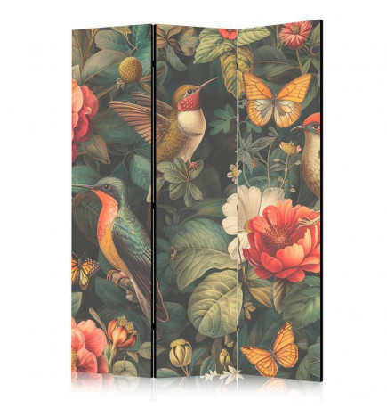 Pertvara - In the Botanical Garden - Flowers Birds and Butterflies - Colorful Illustration