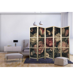 Paravento giapponese - Floral Illustration - Magnificent Flower Buds on a Turquoise Background