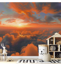 Mural de parede - When Dawn Tickles the Clouds: A Spectacle of Colors on the Morning Sky