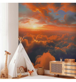 Papier peint - When Dawn Tickles the Clouds: A Spectacle of Colors on the Morning Sky