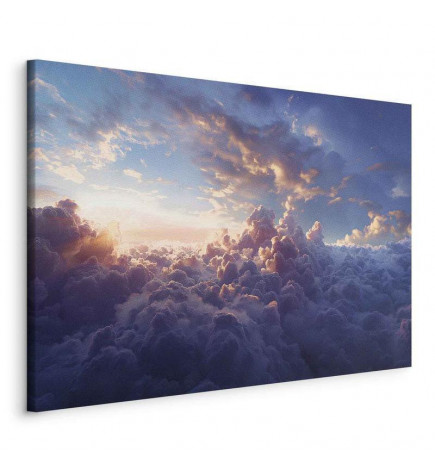Canvas Print - The Sun in Hiding: The Golden Face of the Sky Over a Cloudy Sea