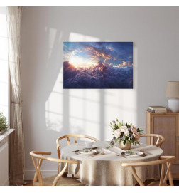 Cuadro - The Sun in Hiding: The Golden Face of the Sky Over a Cloudy Sea