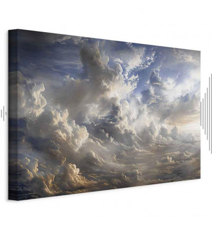 Schilderij - Golden Reflections on Clouds Foretelling Dusk