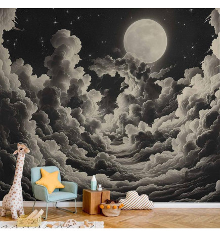 Mural de parede - Moon and Stars Singing Among the Great Clouds