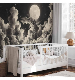 Fototapeet - Moon and Stars Singing Among the Great Clouds