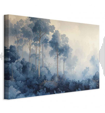 Slika - Landscape with Trees in Illustrative Style Fairy-Tale Blue Forest