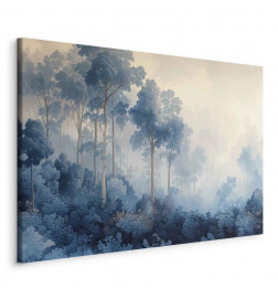 Canvas Print - Landscape with Trees in Illustrative Style Fairy-Tale Blue Forest