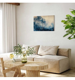 Quadro - Landscape with Trees in Illustrative Style Fairy-Tale Blue Forest