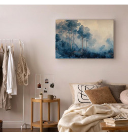 Tableau - Landscape with Trees in Illustrative Style Fairy-Tale Blue Forest