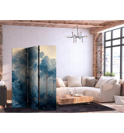 Vouwscherm - Landscape With Trees in Illustration Style Fairy Blue Forest