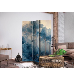 Room Divider - Landscape With Trees in Illustration Style Fairy Blue Forest
