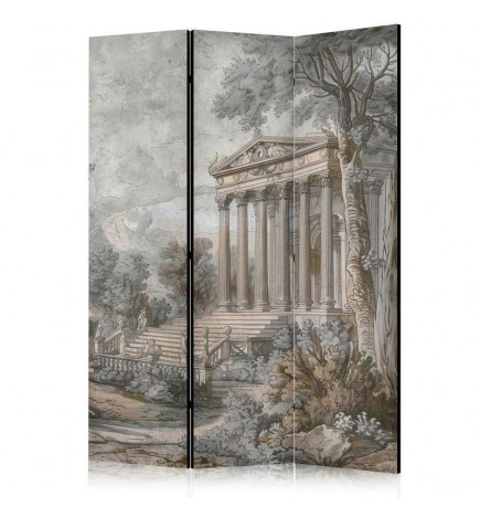 Paravent - Antique Landscape - Greek Temple on a Hill Among Lush Vegetation