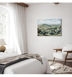 Taulu - Landscape with Green Fields and Trees Tuscan Sunny View