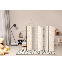 Room Divider - August Sky - Rainbows of Various Sizes in Muted Colors