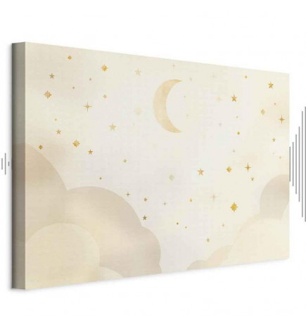 Taulu - Bright Night - Moon Accompanied by Many Stars on a Light Background