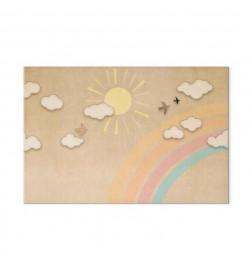 Tablou - Holiday Sky - Sunny Day with a Rainbow and Flying Birds