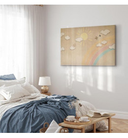 Slika - Holiday Sky - Sunny Day with a Rainbow and Flying Birds