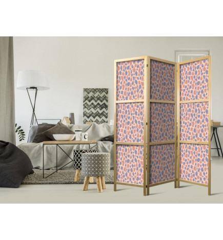 Japāņu aizslietnis - Giraffe Pattern - Colorful Animal Pattern in Blue-Pink Spots