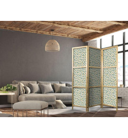 Japoniška kambario pertvara - Giraffe Pattern - Animal Pattern in Turquoise Spots on a Light Background