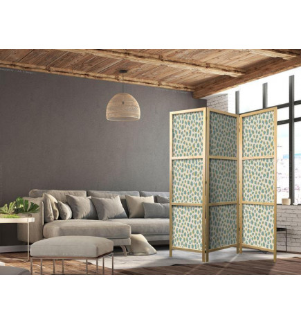 Paravento giapponese - Giraffe Pattern - Animal Pattern in Turquoise Spots on a Light Background