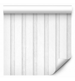 Papel pintado - Wooden Texture - Symmetrical vertical lines on a white background