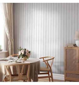 Tapisserie murale - Wooden Texture - Symmetrical vertical lines on a white background