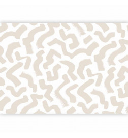 Wall Mural - Abstract composition - beige patterns in shapes on a white background