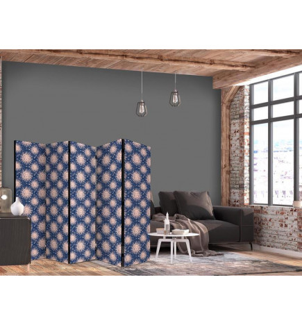 Španska stena - Sunny Patterns - Repeating Sun Motif on a Navy Background