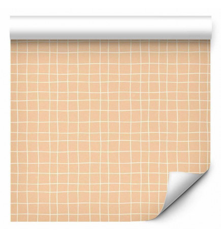 Tapisserie murale - Waving Lines - Creamy Grid on a Noisy Pastel Background