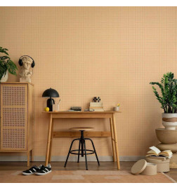 Papel pintado - Waving Lines - Creamy Grid on a Noisy Pastel Background