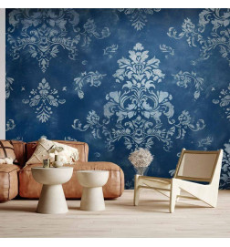 Fototapeta - Retro Ornament Decorative Motif in Worn Blues