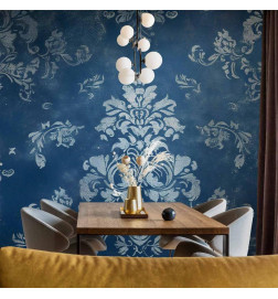Fotobehang - Retro Ornament Decorative Motif in Worn Blues