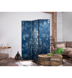 Paravent - Retro Ornament - Decorative Motif in Rubbed Blues