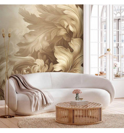 Fotomural - Carved Baroque Ornaments: Rich Composition in Sepia Colors