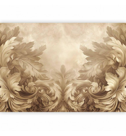 Fotobehang - Carved Baroque Ornaments: Rich Composition in Sepia Colors