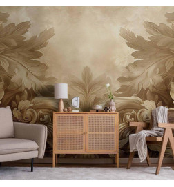 Carta da parati - Carved Baroque Ornaments: Rich Composition in Sepia Colors