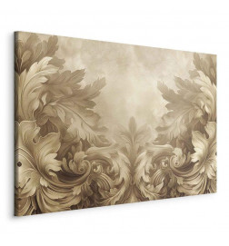 Schilderij - Carved Baroque Ornaments Rich Composition in Sepia Colors