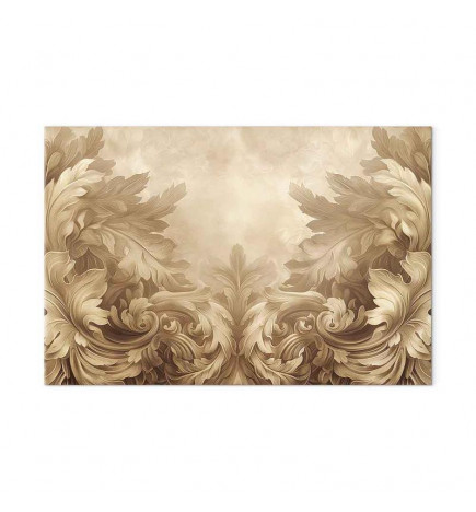Leinwandbild - Carved Baroque Ornaments Rich Composition in Sepia Colors