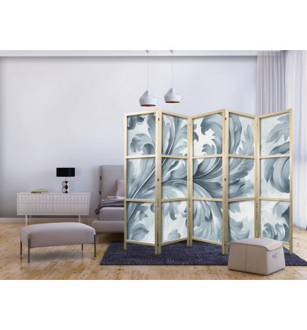 Paravento giapponese - Botanical Motif with Leaves and Vines in Sandy Colors