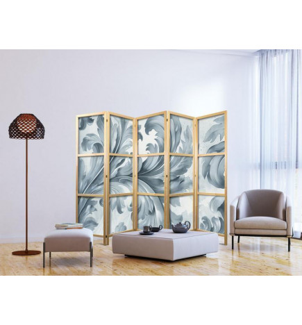 Paravan japonez - Botanical Motif with Leaves and Vines in Sandy Colors