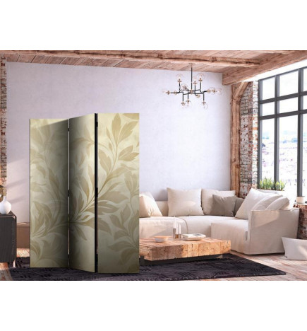 Room Divider - Botanical Motif with Leaves and Vines in Sandy Colors
