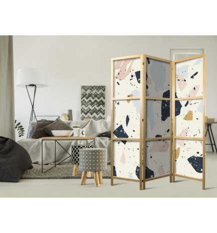 Jaapani sirm - Terrazzo with Large - Scaled Stones in Muted Colors